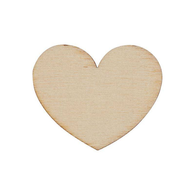 12 x Papermania Bare Basics Hearts Shaped 3cm Wooden Decoration Scrapbooking Crafts