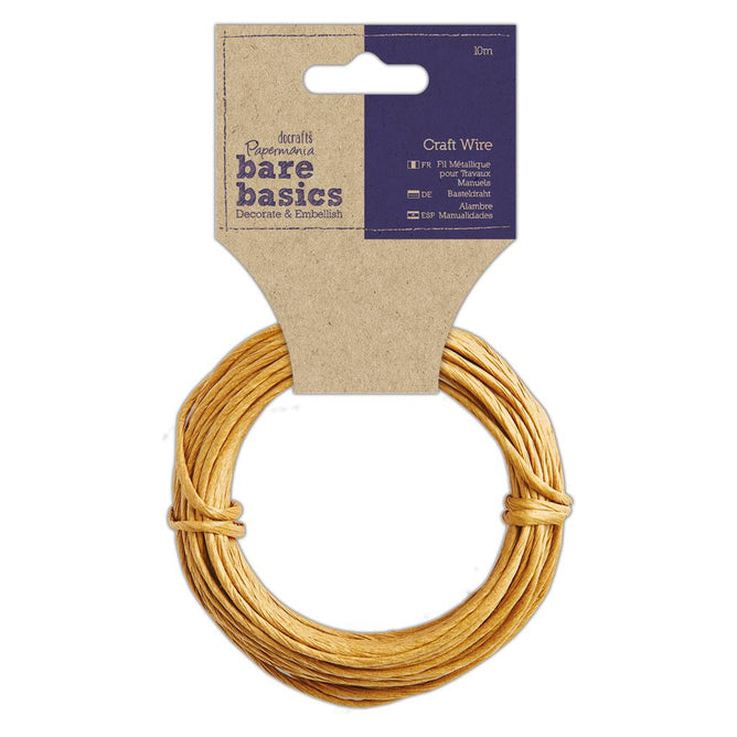 Papermania Bare Basics Craft Wire Brown Decoration Embellishment Accessories 10m