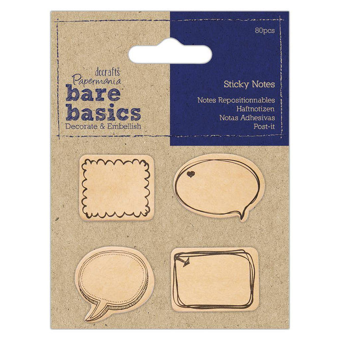 4 x Papermania Bare Basics Speech Bubble Shaped Sticky Notes Scrapbooking Crafts
