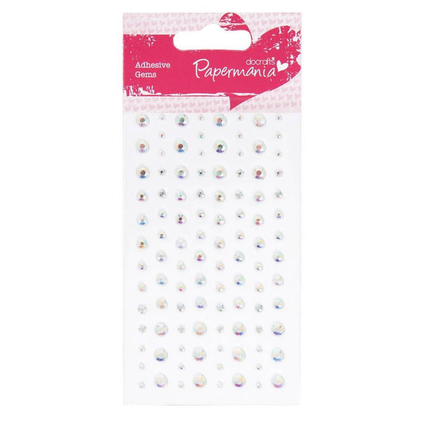 104 x Papermania Adhesive Transparent Stones Assorted Size Cardmaking Scrapbooking Crafts