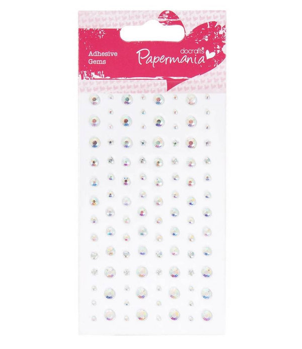 104 x Papermania Adhesive Transparent Stones Assorted Size Cardmaking Scrapbooking Crafts