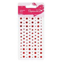 104 x Papermania Adhesive Red Stones Assorted Size Cardmaking Scrapbooking Crafts