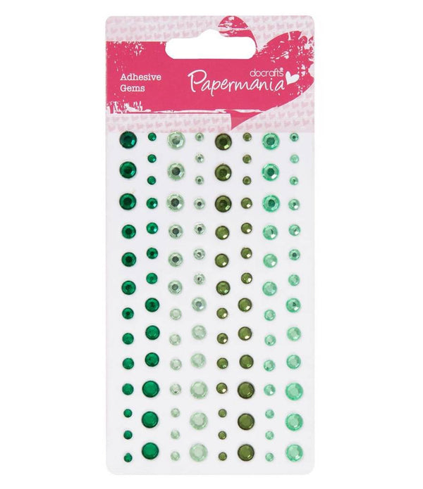 104 x Papermania Adhesive Verde Stones Assorted Size Cardmaking Scrapbooking Crafts