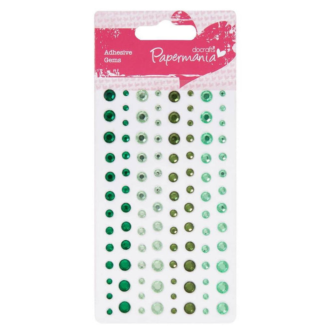 104 x Papermania Adhesive Verde Stones Assorted Size Cardmaking Scrapbooking Crafts