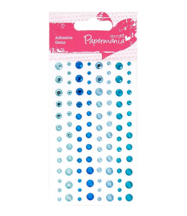 104 x Papermania Adhesive All Blue Stones Assorted Size Cardmaking Scrapbooking Crafts