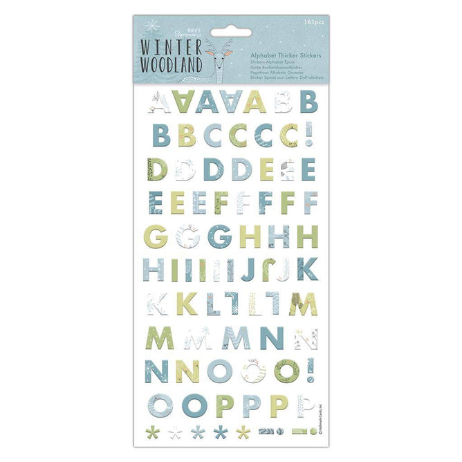 161 x Papermania Winter Woodland Alphabet Letters Thicker Adhesive Sticker Crafts