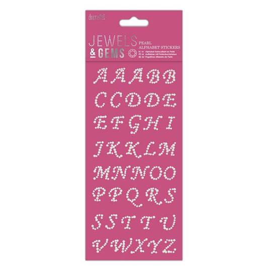 Papermania Adhesive Pearl Alphabet Stickers Italic Font Scrapbooking Embellishments Crafts