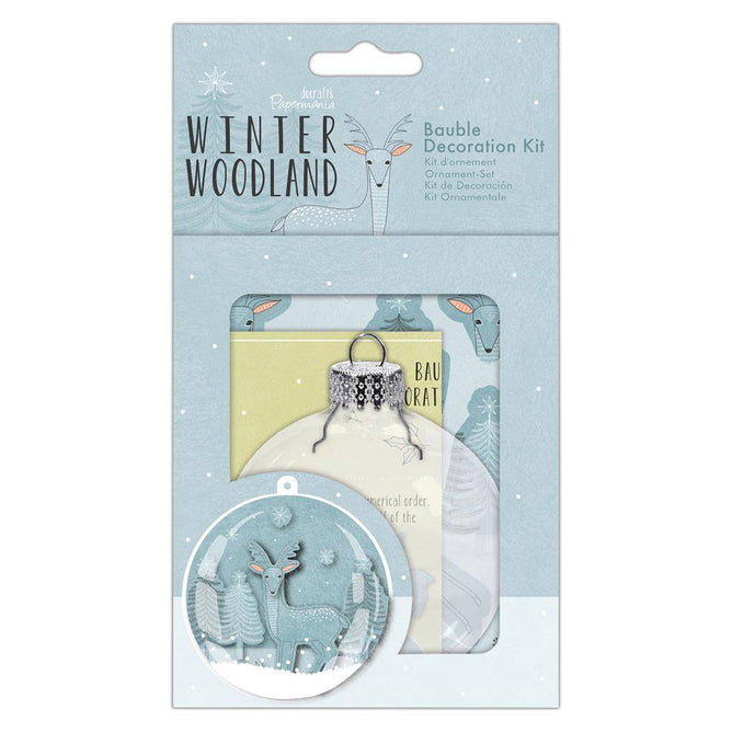 Papermania Winter Woodland Plastic Bauble Decoration Kit Christmas Hanging Crafts
