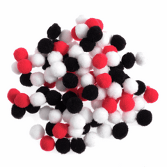 Pom Poms Solid Colour: 0.7cm: Assorted| 100 Pack Decorative Festive Craft Tools