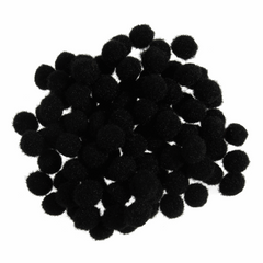 Pom Poms Solid Colour: 0.7cm: Black| 100 Pack Decorative Festive Craft Tools