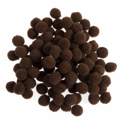 Pom Poms Solid Colour: 0.7cm: Brown| 100 Pack Decorative Festive Craft Tools