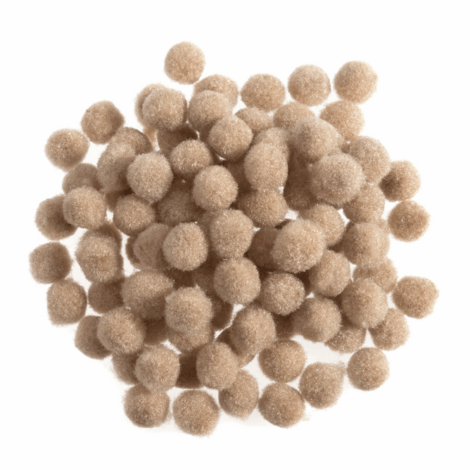 Pom Poms Solid Colour: 0.7cm: Beige| 100 Pack Decorative Festive Craft Tools