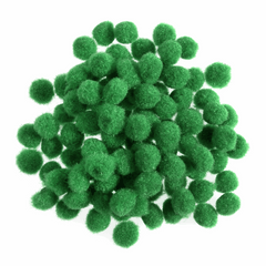 Pom Poms Solid Colour: 0.7cm: Green| 100 Pack Decorative Festive Craft Tools