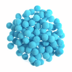 Pom Poms Solid Colour: 0.7cm: Light Blue| 100 Pack Decorative Festive Craft Tools