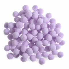 Pom Poms Solid Colour: 0.7cm: Lavender| 100 Pack Decorative Festive Craft Tools