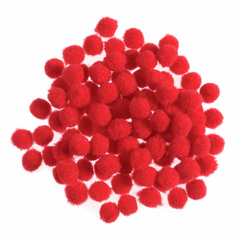 Pom Poms Solid Colour: 0.7cm: Red| 100 Pack Decorative Festive Craft Tools