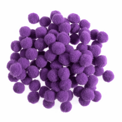 Pom Poms Solid Colour: 0.7cm: Purple| 100 Pack Decorative Festive Craft Tools