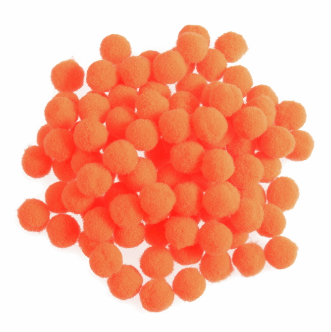 Pom Poms Solid Colour: 0.7cm: Orange | 100 Pack Decorative Festive Craft Tools