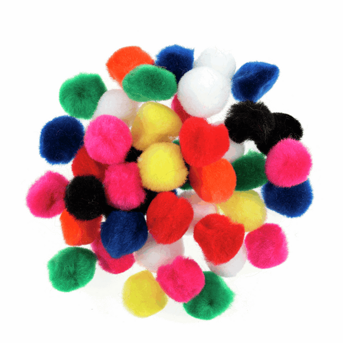 Pom Poms Solid Colour: Mixed: 1.3cm| 100 Pack Decorative Festive Craft Tools
