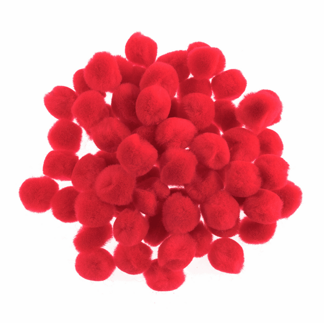 Pom Poms Solid Colour: Red: 1.3cm| 100 Pack Decorative Festive Craft Tools