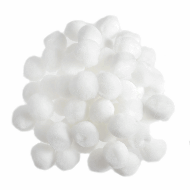 Pom Poms Solid Colour: White: 1.3cm | 100 Pack Decorative Festive Craft Tools