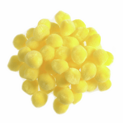 Pom Poms Solid Colour: Yellow: 1.3cm | 100 Pack Decorative Festive Craft Tools