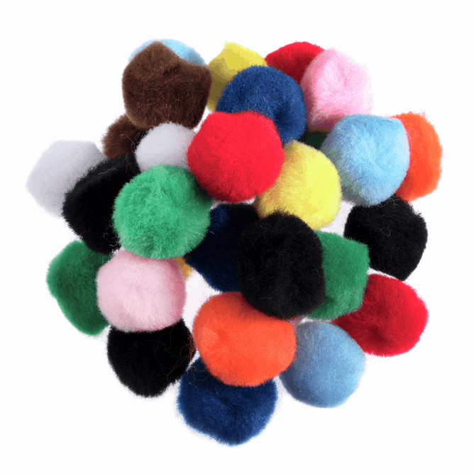 Pom Poms Solid Colour: Mixed: 2.5cm| 100 Pack Decorative Festive Craft Tools