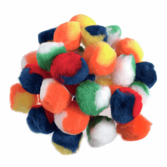 Pom Poms Solid Colour: Assorted Twin-Colour: 2.5cm| 100 Pack Decorative Festive Craft Tools