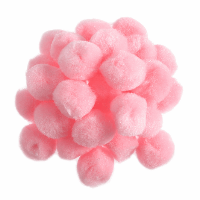 Pom Poms Solid Colour: Pink: 2.5cm| 100 Pack Decorative Festive Craft Tools