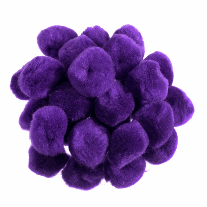 Pom Poms Solid Colour: Purple: 2.5cm| 100 Pack Decorative Festive Craft Tools