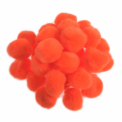 Pom Poms Solid Colour: Orange: 2.5cm| 100 Pack Decorative Festive Craft Tools