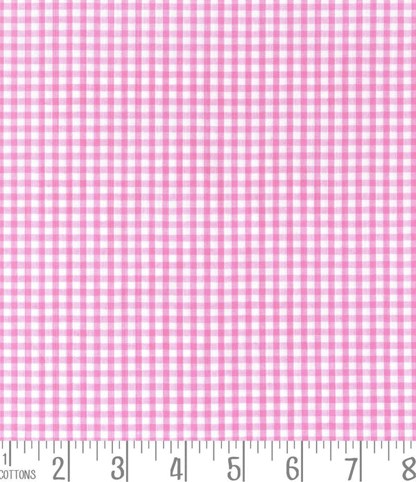 Pale Pink Gingham Polycotton 1/8