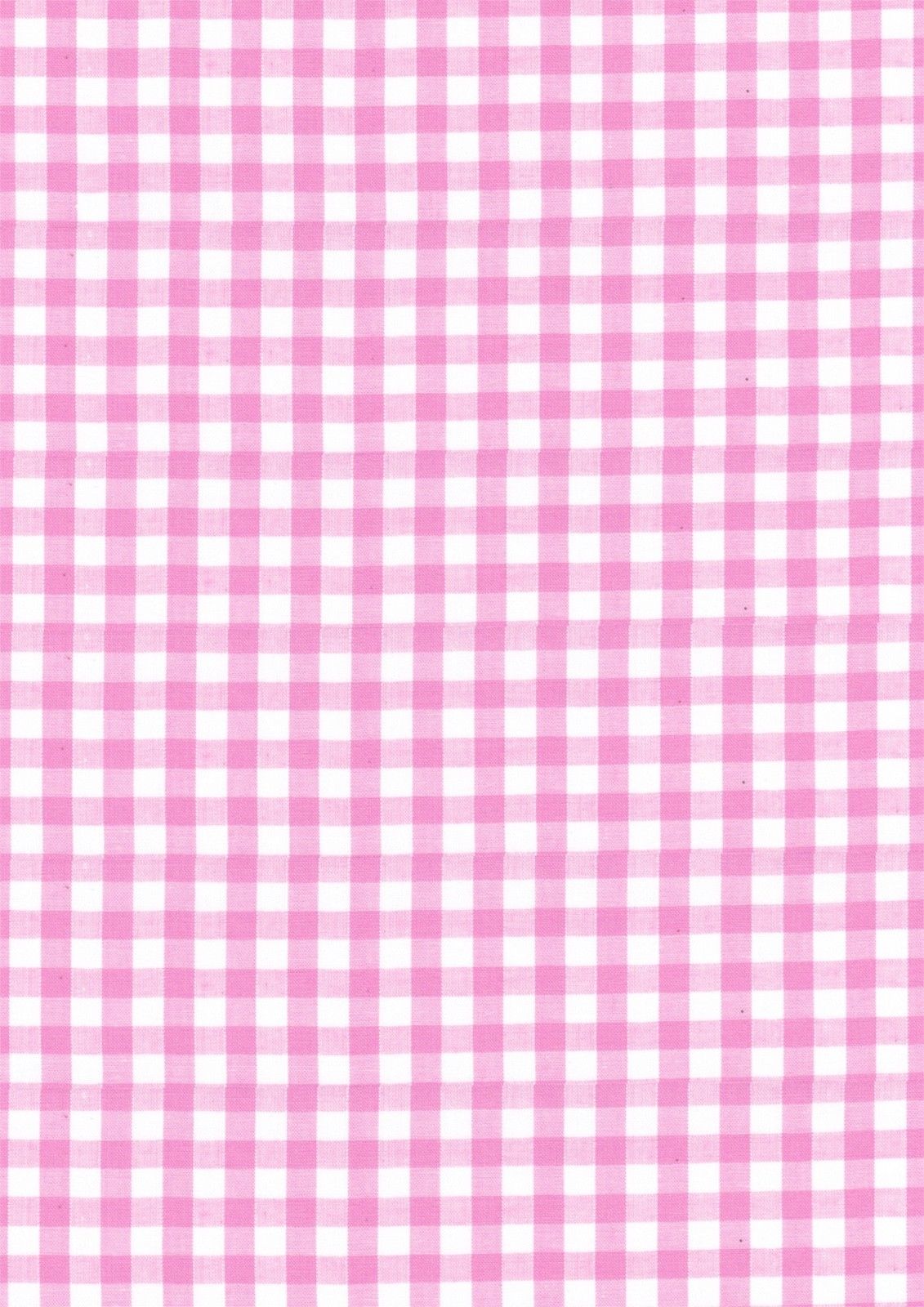Pink Gingham Polycotton 1/4" Checked Fabric Select Size 112cm Wide