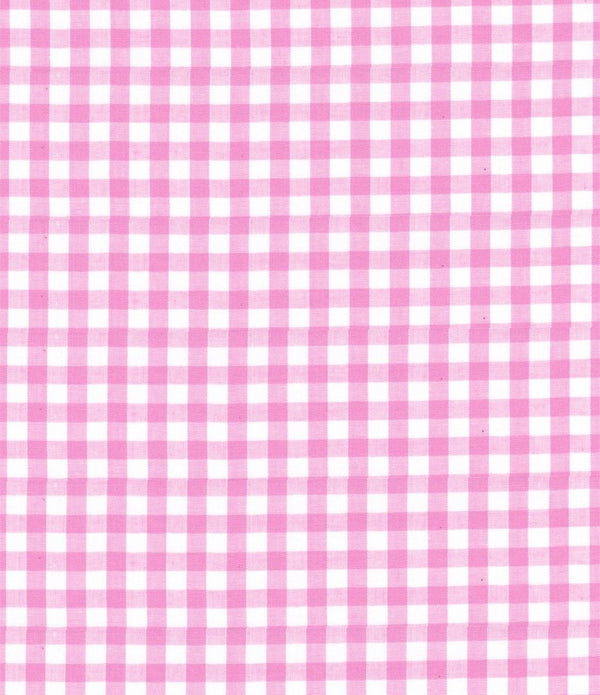 Pink Gingham Polycotton 1/4