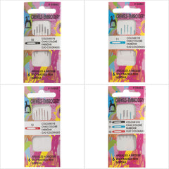 Pony Crewels Colour Coded Eye Hand Sewing Needles Embroidery Craft - Select Size