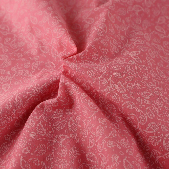 Pretty Paisley Pink Shabby Chic Polycotton Floral Fabric