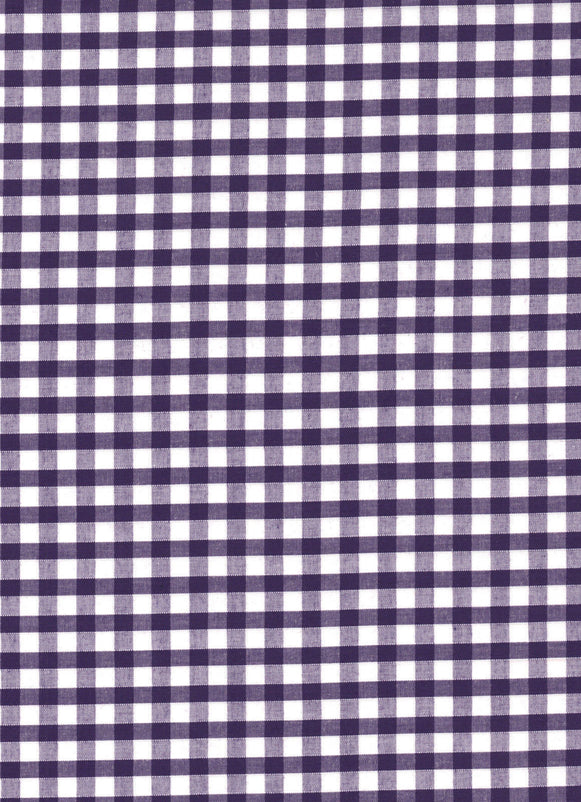 Purple Gingham Polycotton 1/4" Checked Fabric Select Size 112cm Wide