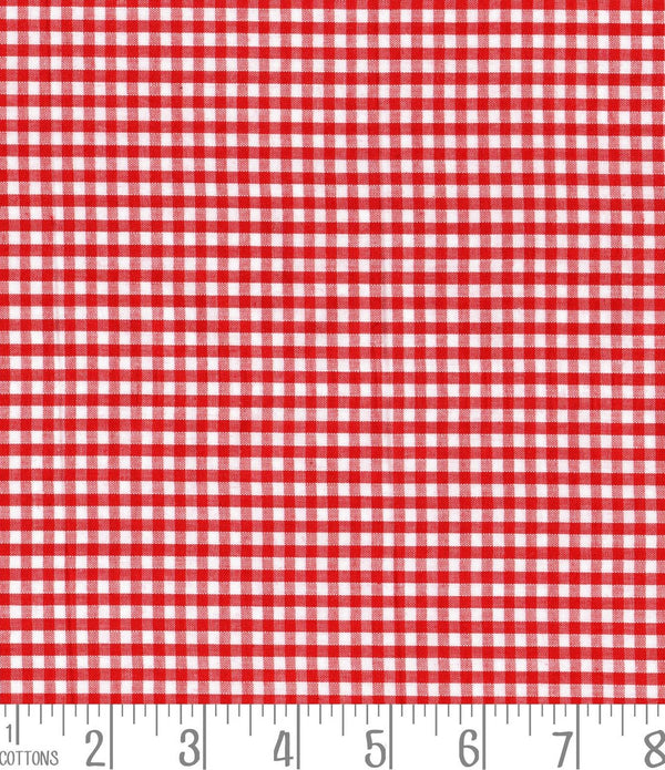 Red Gingham Polycotton 1/8