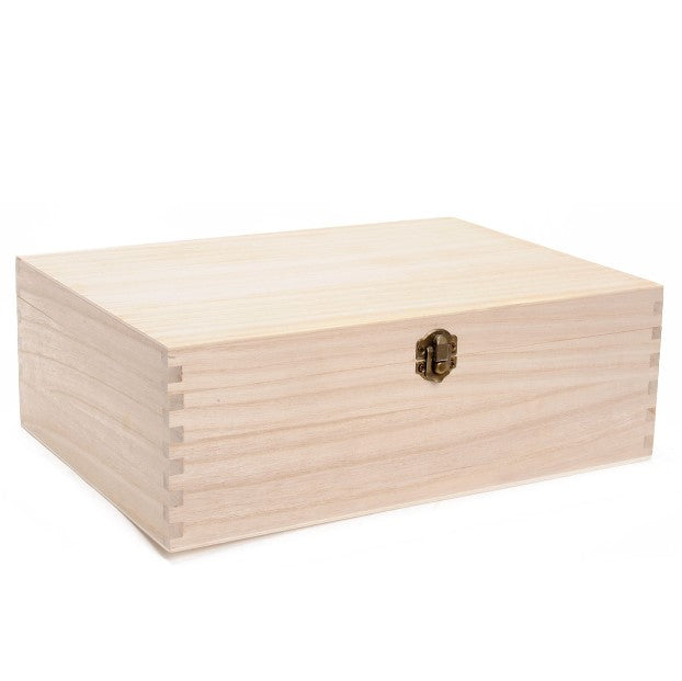 Paulownia Wooden Sewing Box 31.5cmx22.5cmx11cm Single Compartment Craft Box