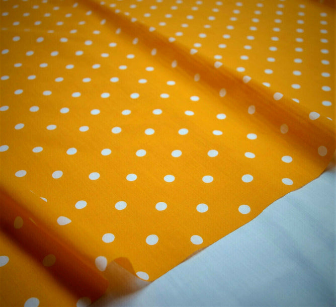 Spots Orange Shabby Chic Polycotton Floral Fabric
