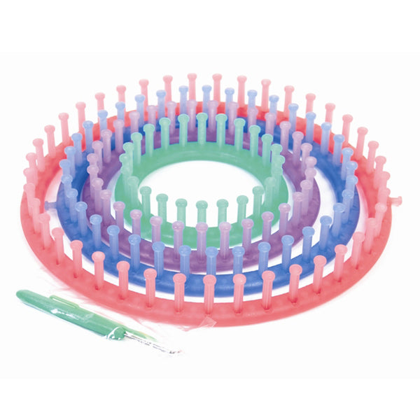 Classic Knit 4 Round Plastic Knitting Loom Needle Circular Set - Hobby & Crafts