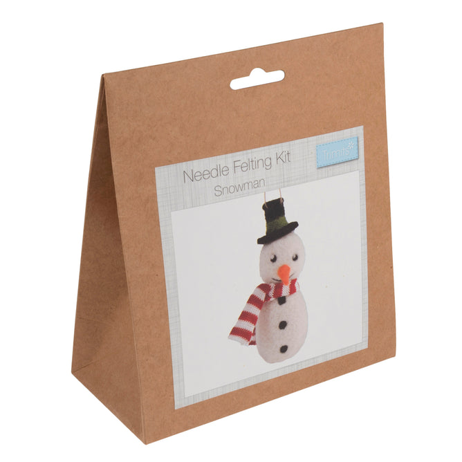 Christmas Needle Felting Crafting Kit Snowman | Cute Decorations Toys | Beginner Friendly