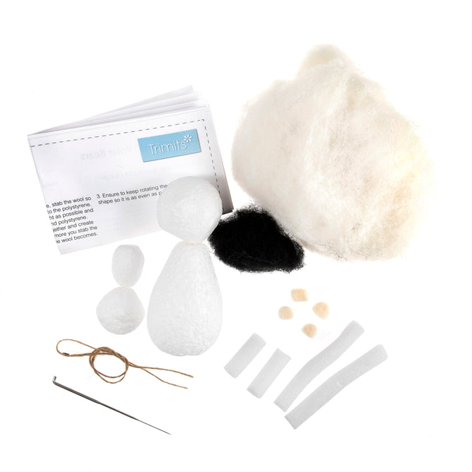 Christmas Needle Felting Crafting Kit Polar Bear | Cute Decorations Toys | Beginner Friendly