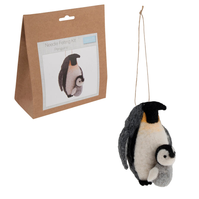 Christmas Needle Felting Crafting Kit Penguins | Cute Decorations Toys | Beginner Friendly