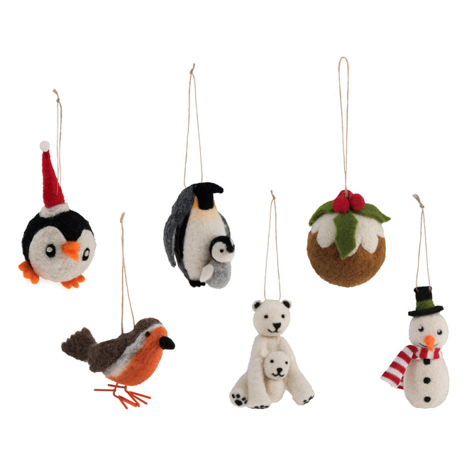 Christmas Needle Felting Crafting Kit Penguins | Cute Decorations Toys | Beginner Friendly