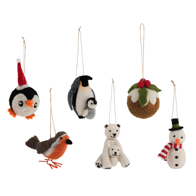 Christmas Needle Felting Crafting Kit Robin | Cute Decorations Toys | Beginner Friendly