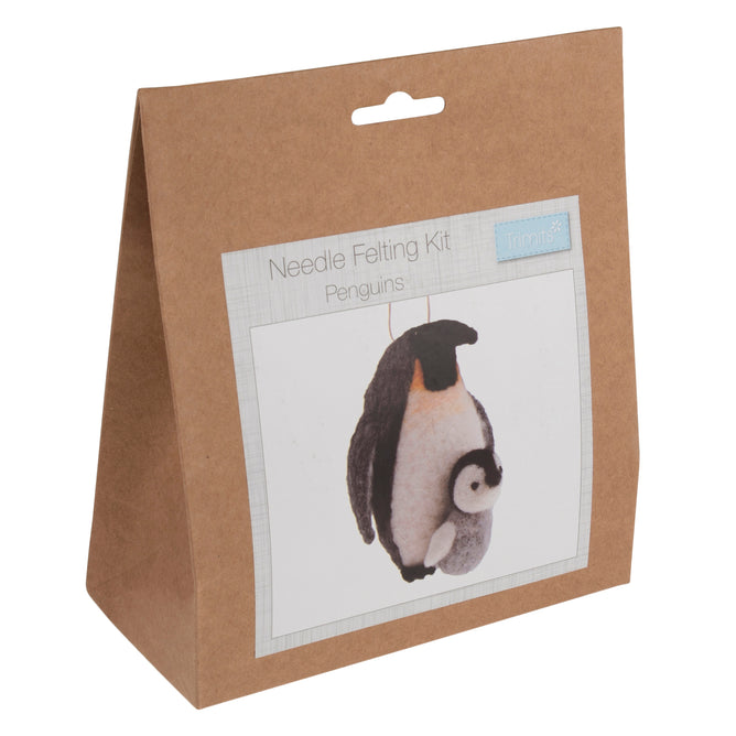 Christmas Needle Felting Crafting Kit Penguins | Cute Decorations Toys | Beginner Friendly