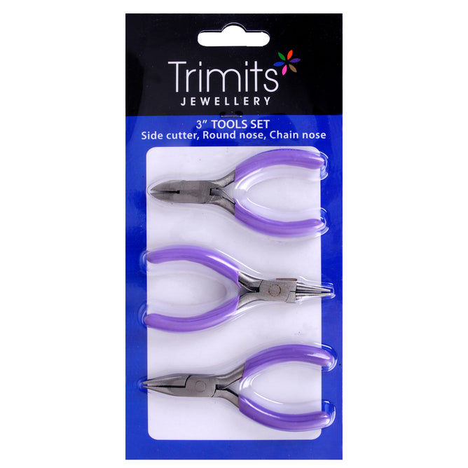 Mini Pliers Set | Side Cutter, Round Nose and Chain Nose Pliers | Versatile Jewellery Making