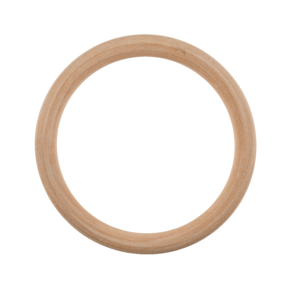 5 x Trimits Beech Wooden Round Ring Hoop Crocheting Macramé Crafts - Select Size