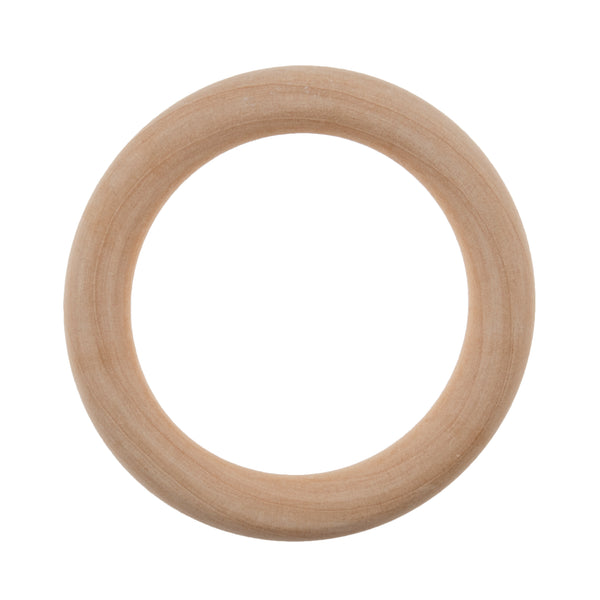 5 x Trimits Beech Wooden Round Ring Hoop Crocheting Macramé Crafts - Select Size